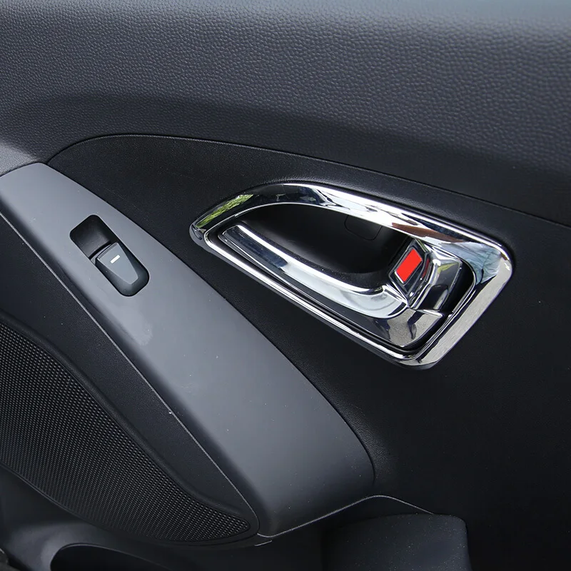 For Hyundai Ix35 Tucson 2010 2011 12 13 2014 Abs Chrome Interior Car Inner Door Bowl Protector Frame Covers Trim Car Accessories
