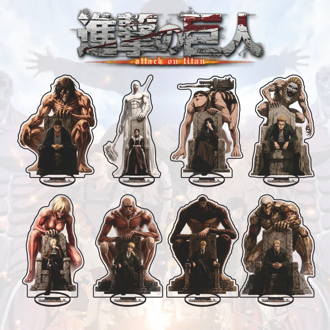 New Anime Attack On Titan Giant Throne Theme Eren Annie Armin Zeke Acrylic Stand Keychain Collection Gift For Anime Fans Desk