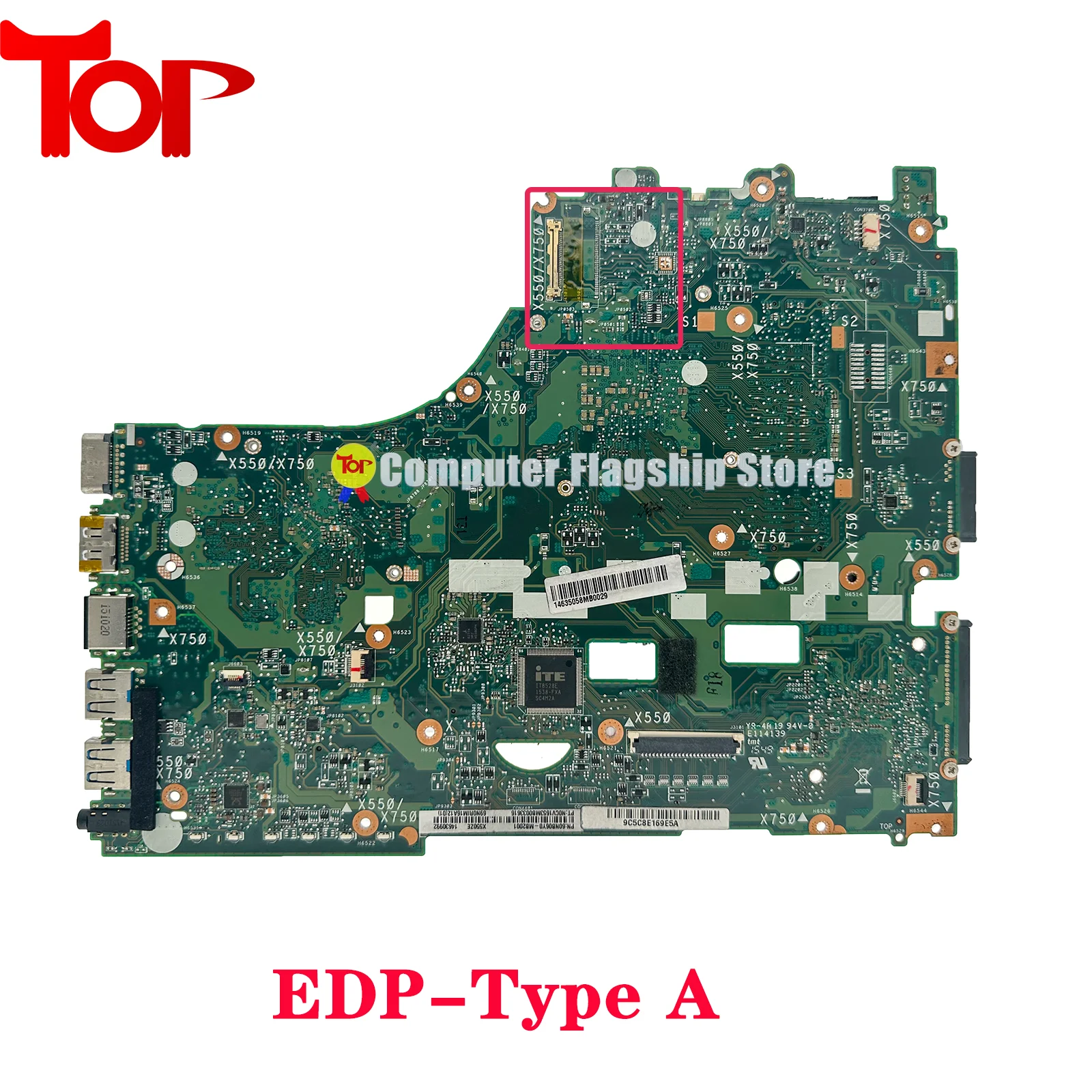 KEFU X550ZE For ASUS VM590Z K550ZE F550ZE A550ZE Laptop Motherboard X550Z Mainboard TypeA EDP or TypeB LVDS A8 A10 FX7600P 7500P