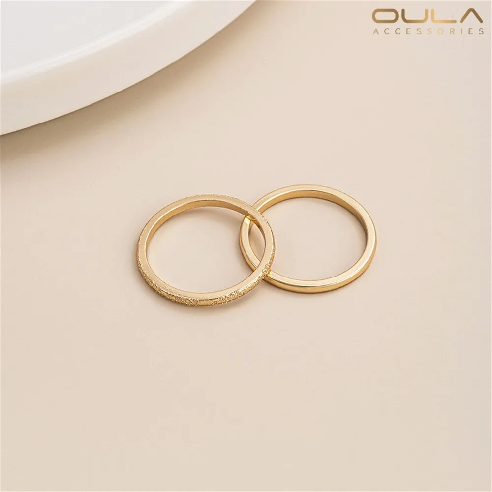 

1pcs 14K Ring Gold Sparkling Sand Ring Shiny Ring Fashionable Simple Style Popular Online Celebrity Non-fading Combination Ring