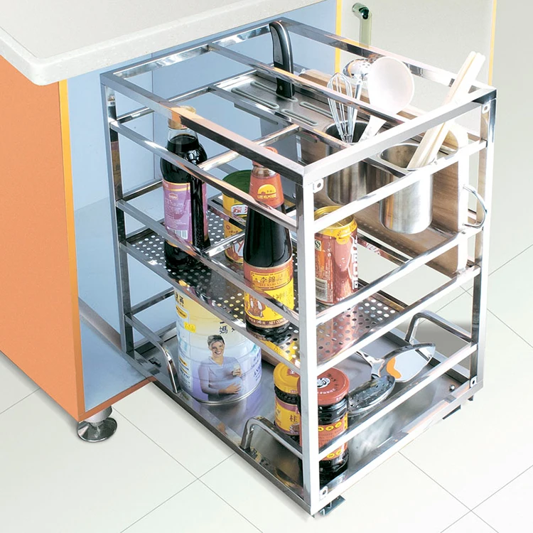

Best Selling Modern Stainless Steel Kitchen Cabinet Drawer Pull Out Wire Basket 202