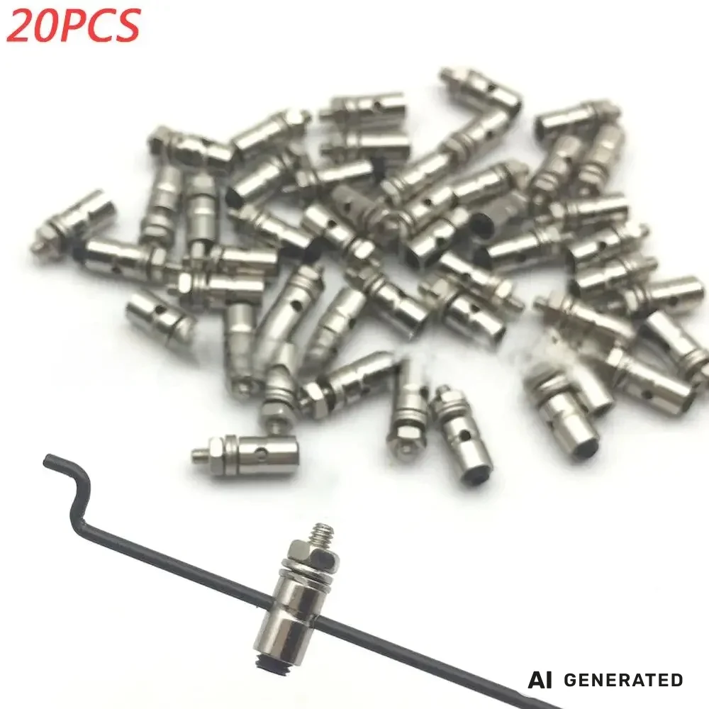 20PCS 1.3mm 1.8mm 2.1mm Pushrod Connectors Linkage Stopper Metal Quick Adjuster Positioner Servo Connector for DIY RC Boats Part