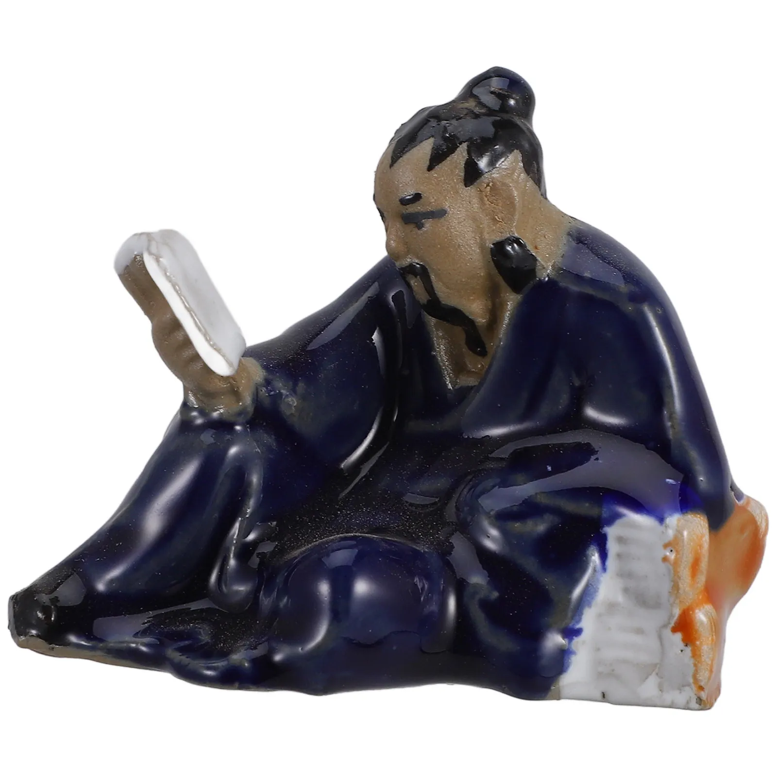 Miniature Chinese Figure Statue Bonsai Decor Ancient Style Landscape Ornament for Desktop Fairy Garden