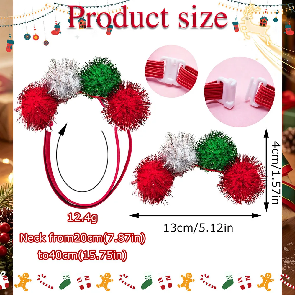 30/50/100PCS Christmas Dog Hair Accessories Adjustable Dog Bows Shining Balls Decorate Pet Grooming Accessories for Dogs and Cat