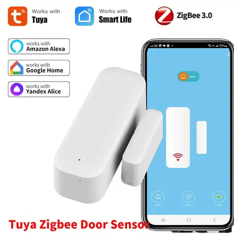 Tuya zigbee 3.0 도어 센서 창 센서 스마트 홈용 접촉 센서 Smart Life APP 원격 제어 Alexa와 호환 가능