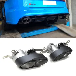 2pcs/Lot Carbon Fiber Exhaust Tip For Audi A3 A4 A5 A6 A7 RS3 RS4 RS5 RS6 RS7 Muffler Tip Tailpipe Exhaust System Nozzle