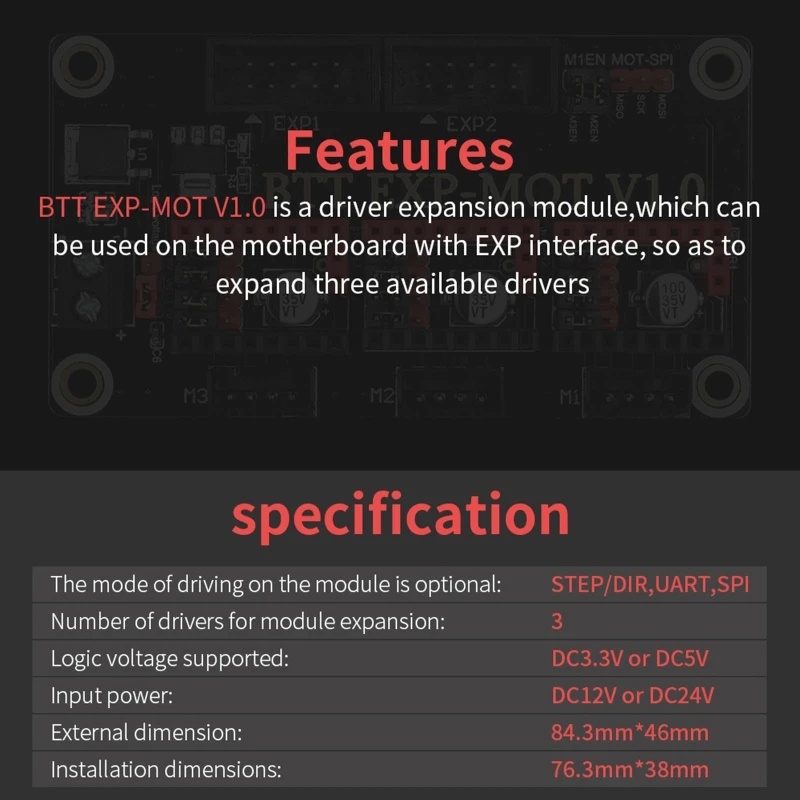 Модуль DN59 BIGTREETECH BTT EXP-MOT V1.0, модуль расширения драйверов, детали 3D-принтера для SKR 2 3 SKR V1.4 Octopus