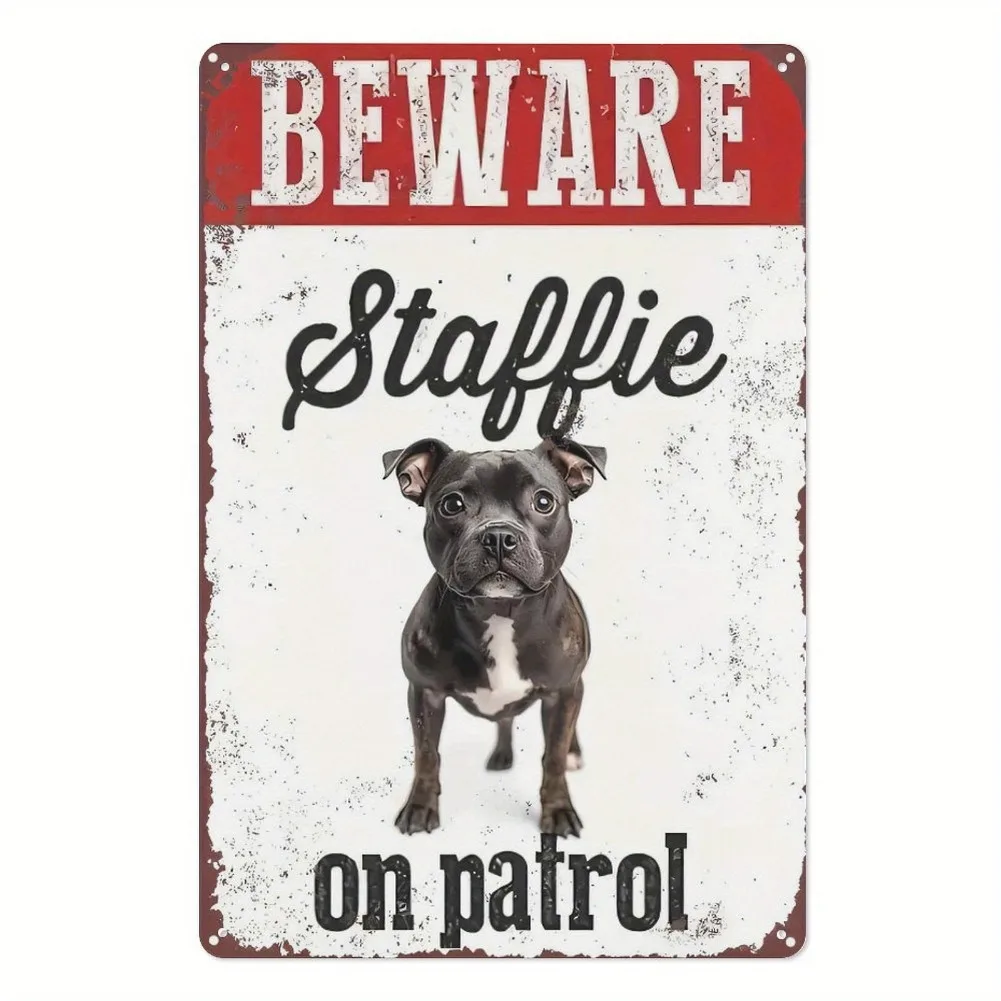 Funny Staffordshire Bull Terrier Patrol Sign 