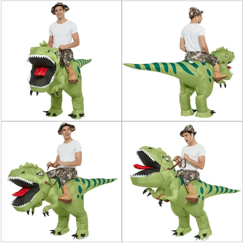 Adult Inflatable Costume Halloween Dinosaur Costumes Riding a T Rex Funny Mascot Cosplay Costume For Men Dino Anime Cartoon