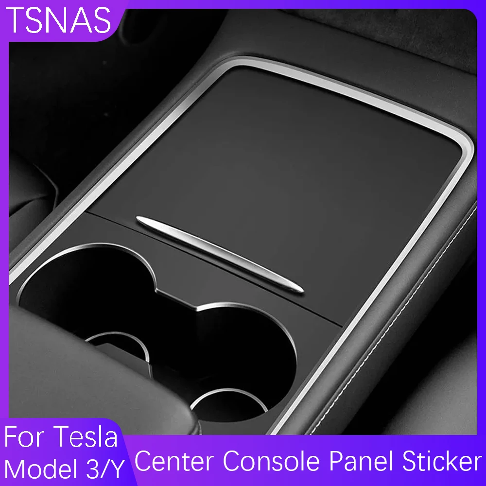 Adesivo per pannello console centrale auto per Tesla Model 3/Y Pellicola per venature del legno Copertura di controllo centrale in carbonio Accessori interni ABS per auto