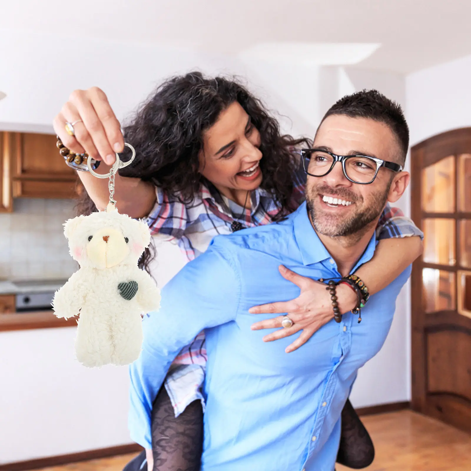 

2 шт. Брелок-медведь, подвеска-медведь, милый и изящный дизайн, для ключей, сумок, кошельков, рюкзаков, портативный, легкий, удобный для использования