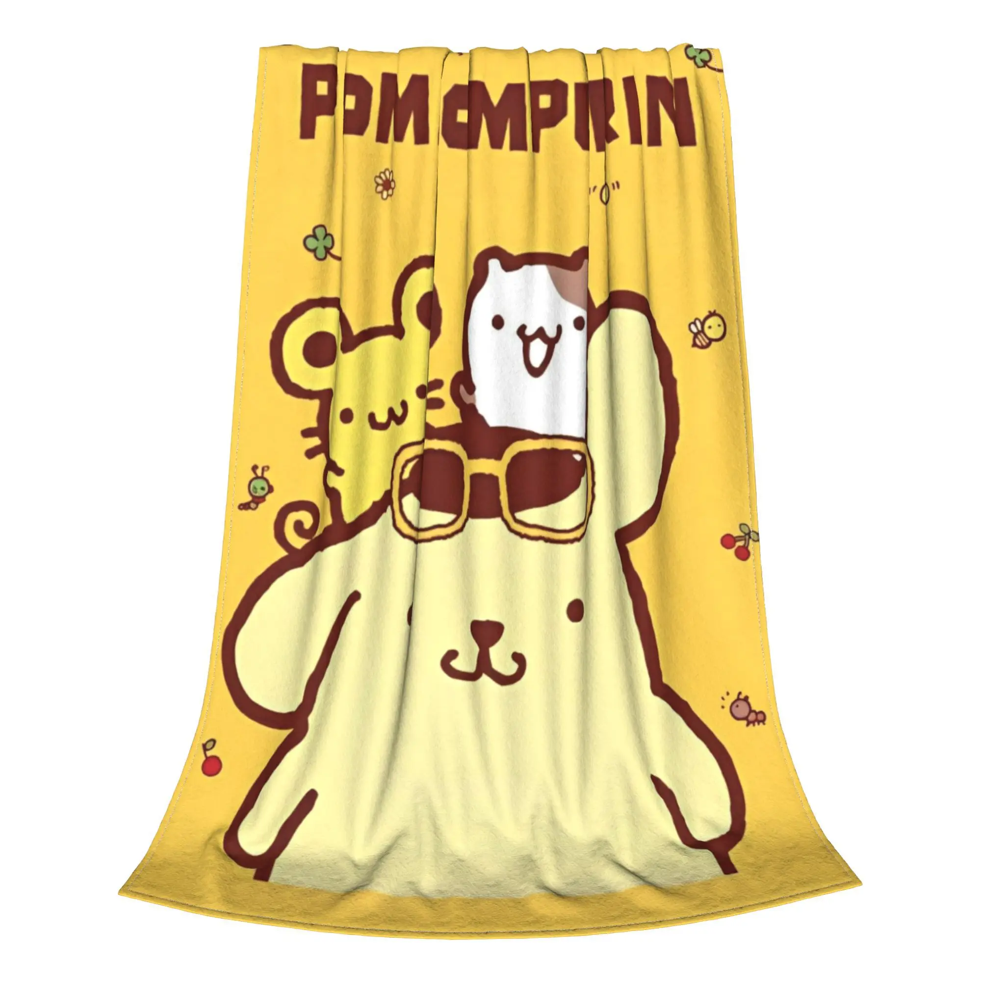 Kawaii Pompompurin    Blanket Sanrio Cute Cartoon Dog Plush Funny Soft Throw Blankets for Coverlet Autumn/Winter