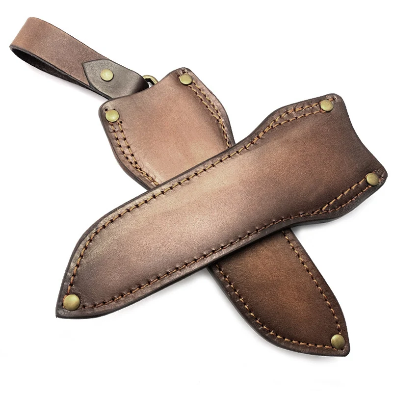 1 PC คุณภาพสูง Cowhide หนังวัวตรงมีด Cowhide Scabbard กระเป๋าเก็บกางเกงผู้ถือกลางแจ้งแบบพกพา