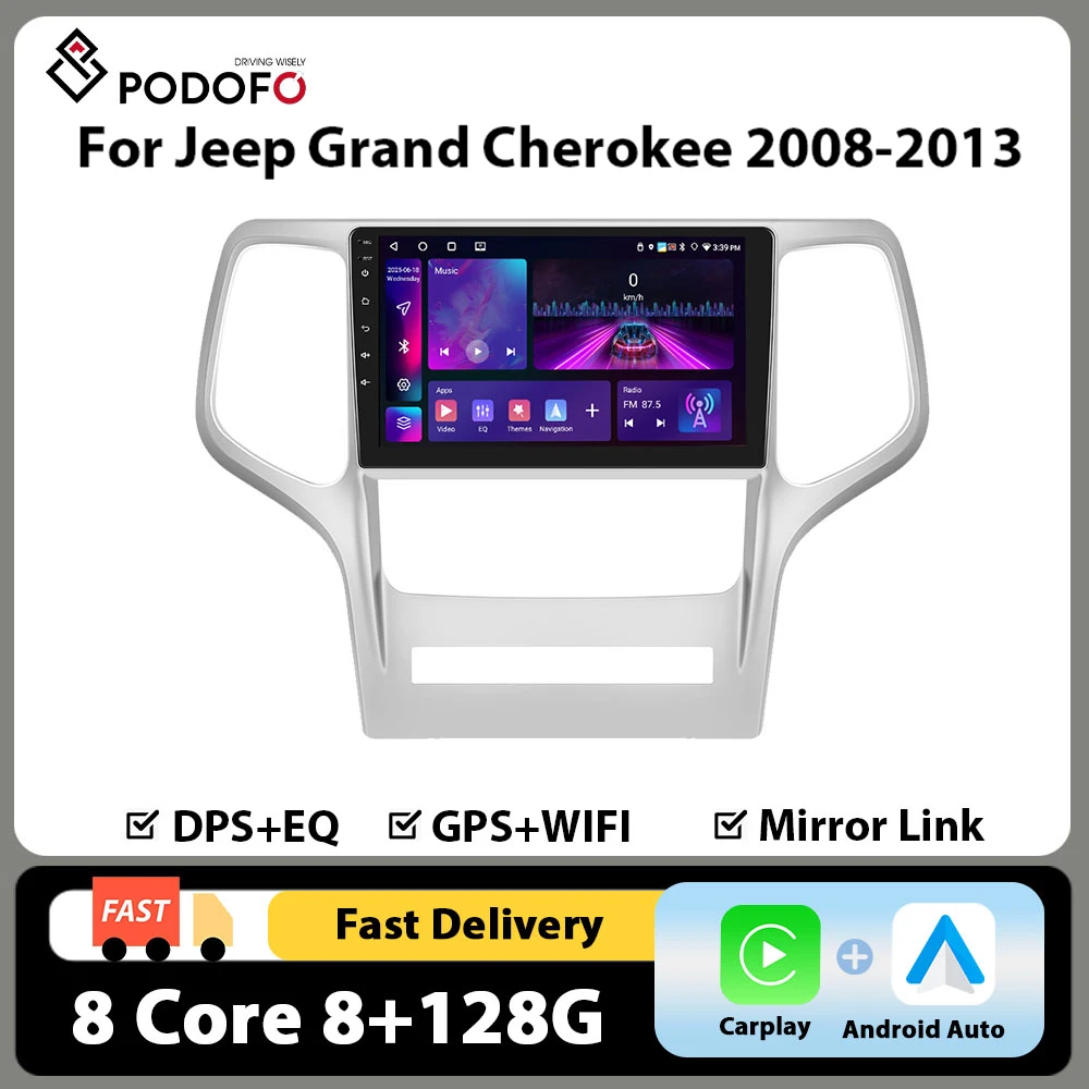 Podofo 9'' 8+128G Autoradio für BMW E39 1999-2005 Multimedia-Radio 8-Kern 4G WIFI Carplay Android Auto AI Sprachsteuerung GPS Autoradio
