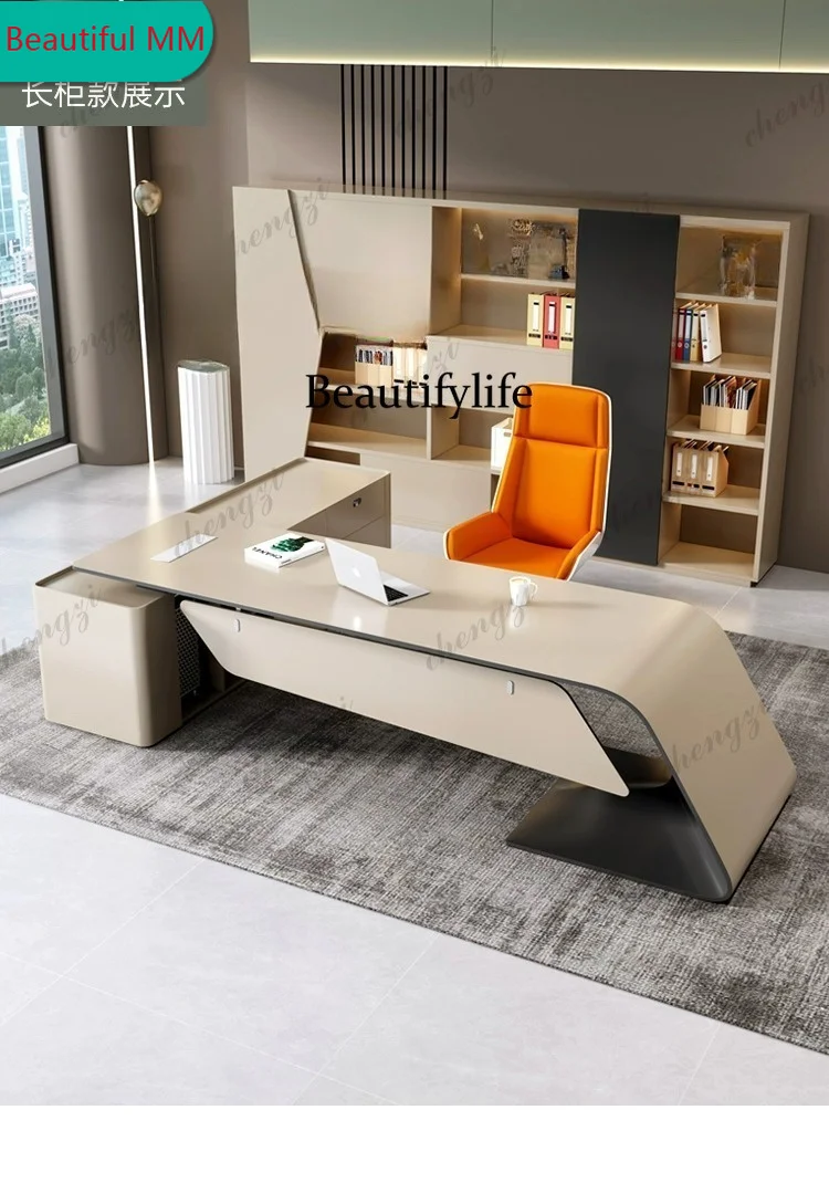 P182 P182 Particularly Study Office Desk Working Computer Light Luxury Office Desk Corner Irregular Office Furniture Meja Kantor