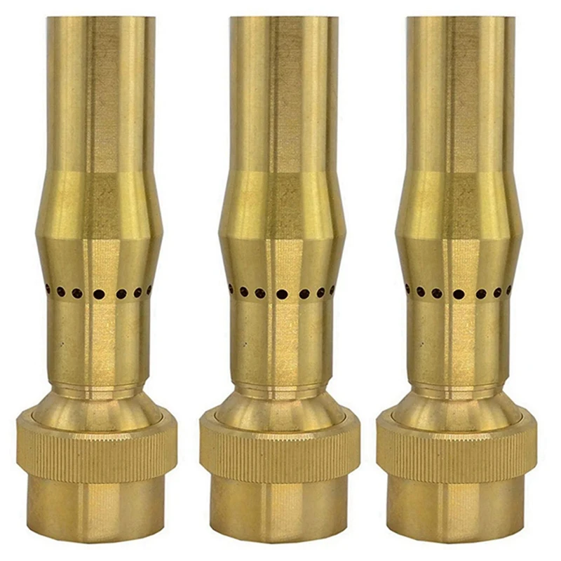 3Pcs 3/4 Inch Brass Foam Jet Fountain Nozzles Garden Landscape Fountain Adjustable Multi-Spray Nozzle Garden Pond