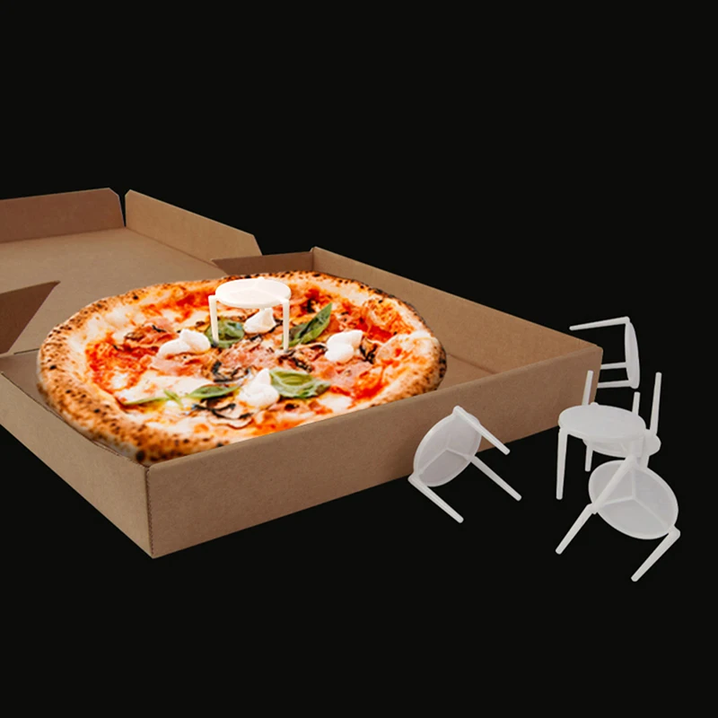 【F】100Pcs Pizza Saver Stand White Plastic Tripod Stack Fixing Rack Pizza Box Holder Kitchen Baking Accessories