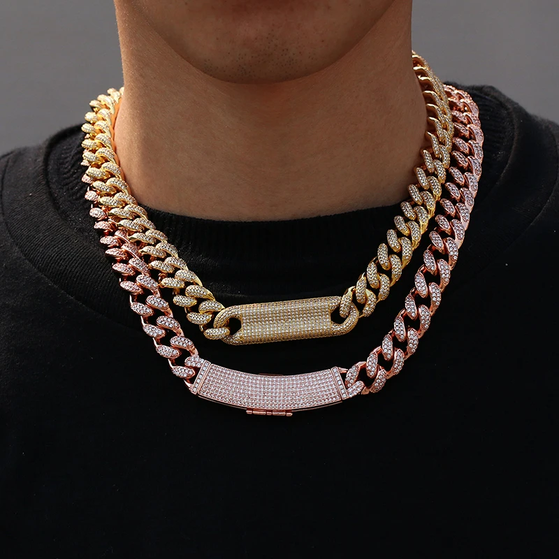 

Factory Directly Jewelry Iced Men Fashion 10mm CZ Cuban Chain Hip Hop Jewelry Bling Necklace Hiphop Cuban Link Chain