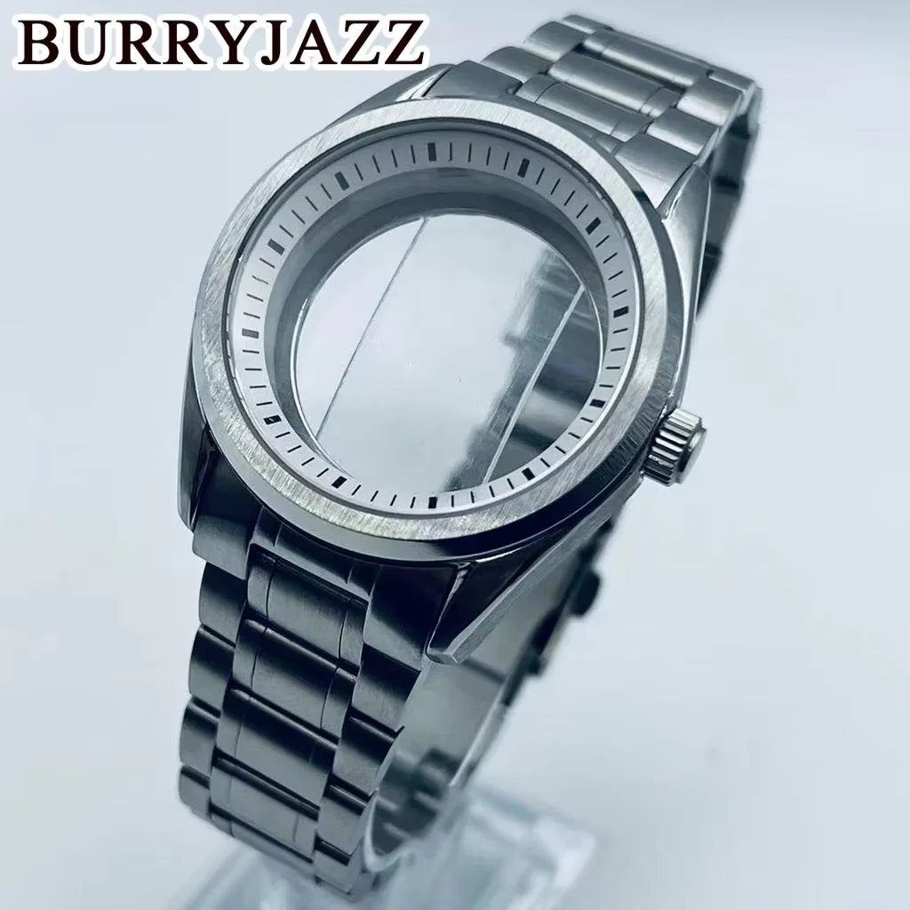 

BURRYJAZZ 40mm NH34 NH35 NH36 NH38 NH39 NH70 NH72 Watch Case Silver Stainless Steel With Sapphire Glass