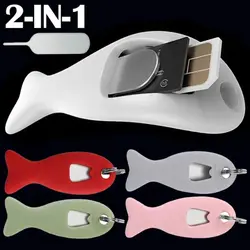 Fish Shape Anti Lost Sim Card Pin Needle Tray for iPhone Mi Samsung Universal Sim Card Remover Card Eject Tool Keyring New