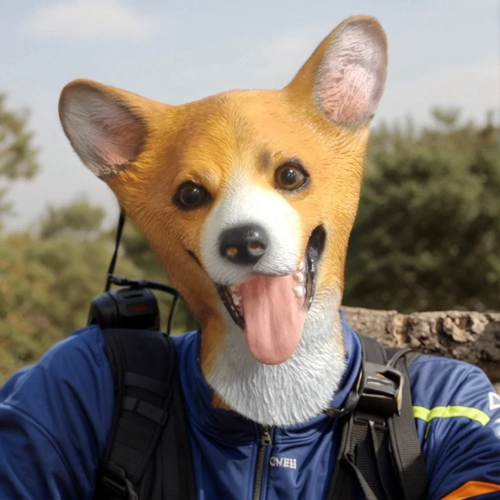 

Хэллоуин Маска d'animal drôle masque de tête de chienseur de luxe Хэллоуин Костюм fête Косплей