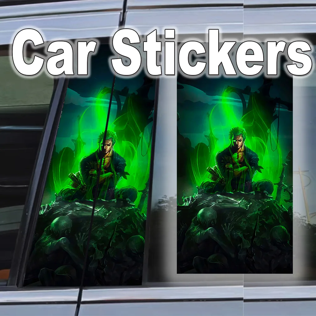 

Zoro B Pillar Sticker One Piece Car Decal Waterproof Peel Scratch Resistant Self-adhesive poster Vinyl Wrap JDM Accessories Gift
