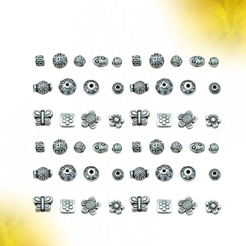 

65pcs Vintage Small Tibetan Silver Alloy Spacer Beads For Jewelry Making Diy Bracelet Necklace Earring Craft Accessories