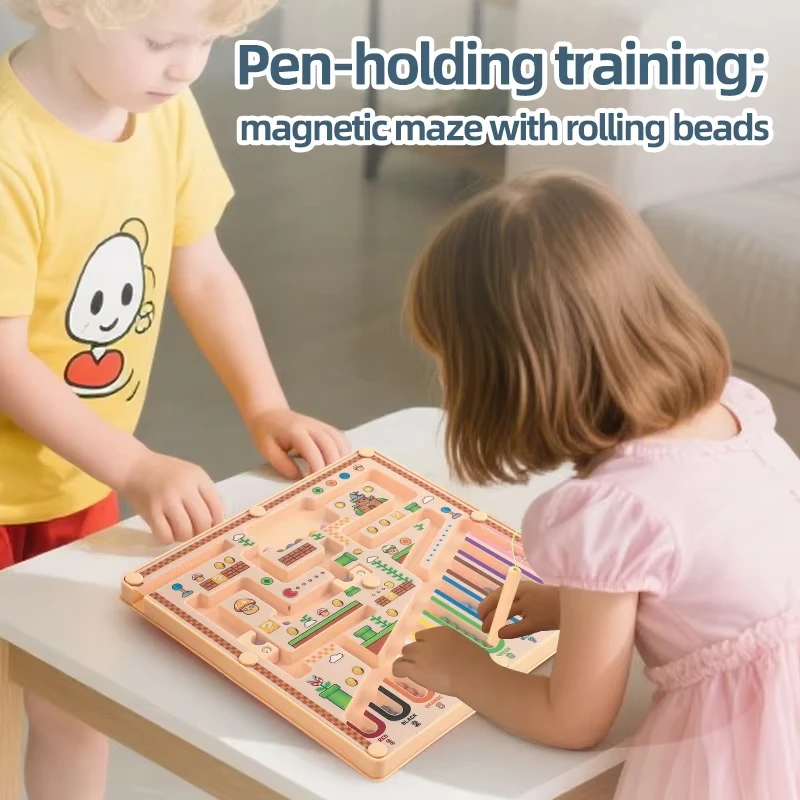 Children's Magnetic Maze Walking Ball Baby Concentration Training, Writing Logic Thinking 3 Year Old Early Education Puzzle