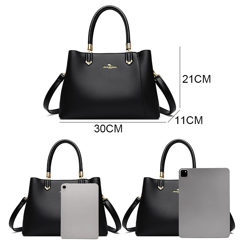 2024 New Genuine Leather Handbag High Quality Women Crossbody Shoulder Bags Designer Large Capacity Casual Tote Bag Sac A Main