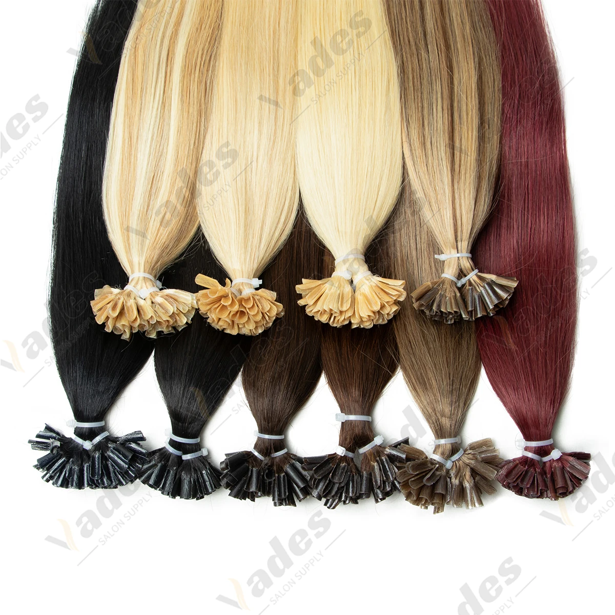 YWUEXTHAIR 50 Piece U Tip Extension Set Silky Straight Real Human Hair 30g Total Pre Bonded for No Damage & Smooth Blending