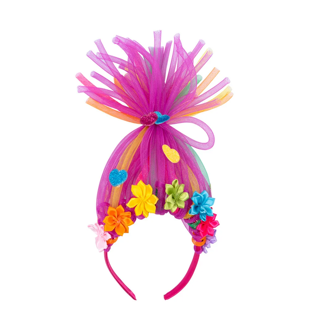 Kids Colorful Princess Tulle Elf Fairy Wig Style Hair Hoop For Children Festival Party Photo Props Cute Mesh Holiday Accessories view 3