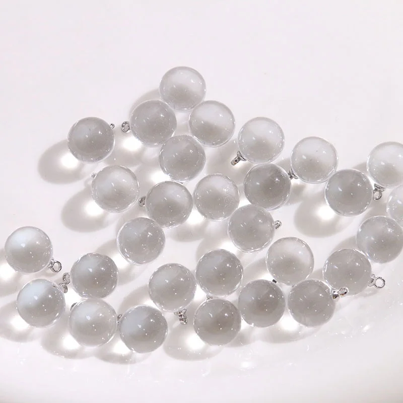 Summer style 100pcs/lot 10mm rounds shape transparent glass balls beads diy jewelry garment hair accessory