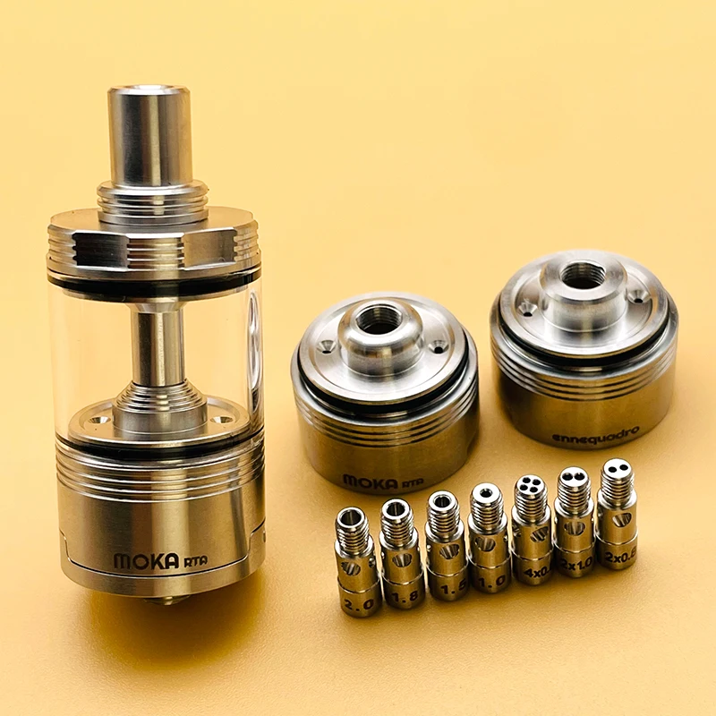 DSX Moka RTA Atomizer 22mm 4.5ml 316ss Single Coil Rebuildable Tank Bottom Airflow 3 Chambers Interchangeable And 7 Airpins