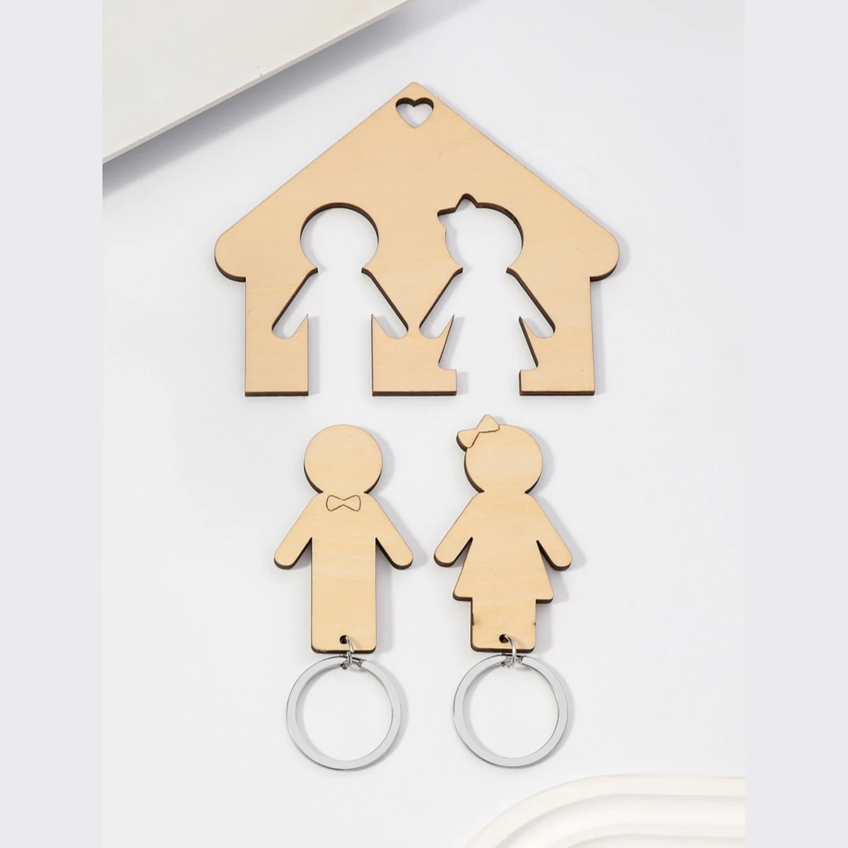 2Pc/3pcs/4pcs/set creative home decoration keychains, home keychains, couple keychains, wall hanging accessories ﻿