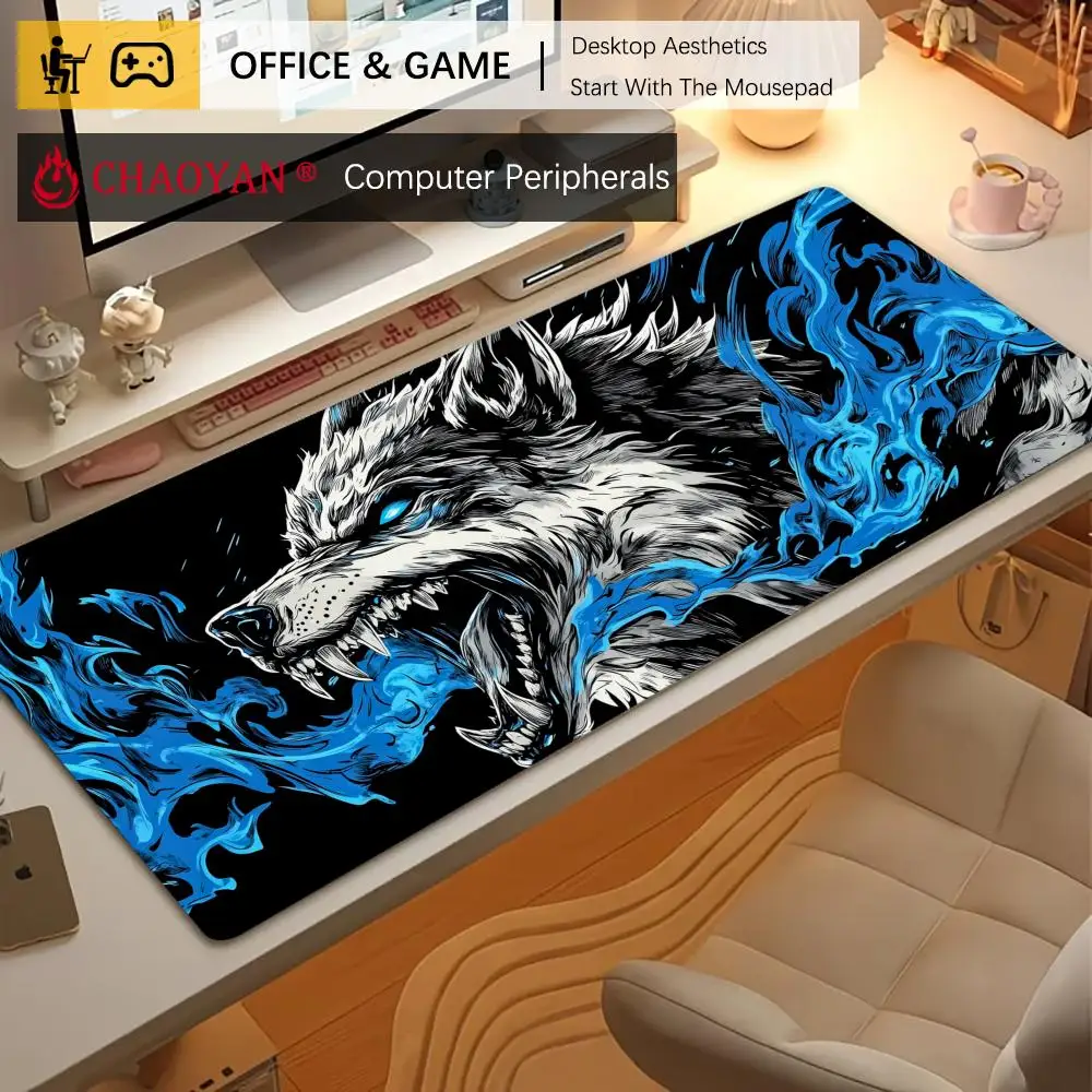 

Коврик для мыши The Angry Gray Wolf, нескользящий, прочный, для офиса и игр, с прошитыми краями, HD-печатью