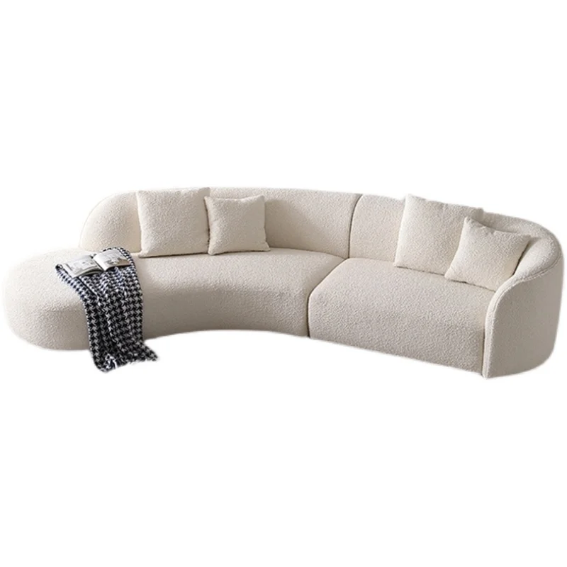 

Fabric, sofa, living room, modern, minimalist, curved