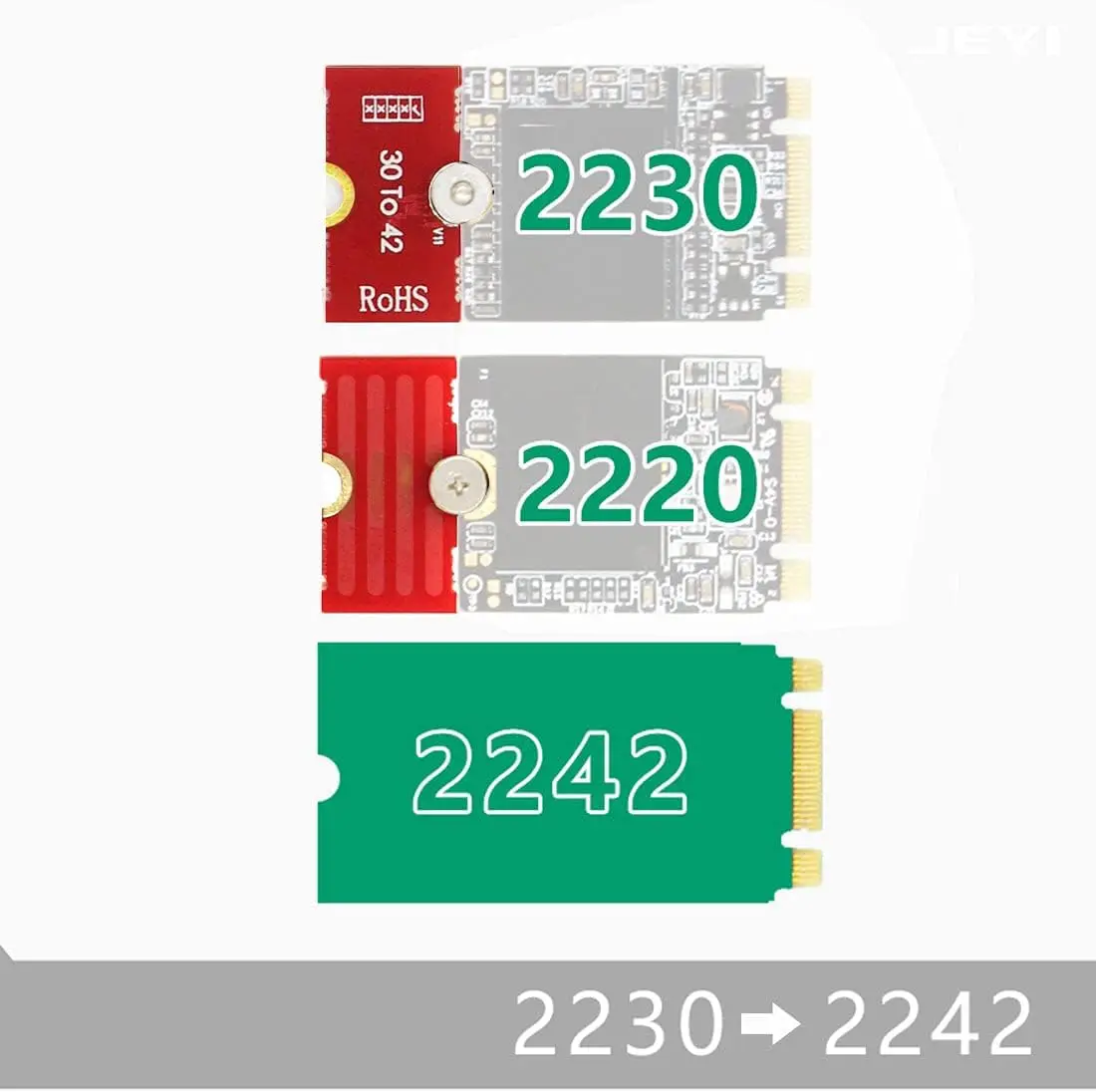 M.2 NGFF NVME SSD Extension Bracket Transfer 2230 2242 2260 2280 Length Extend Adapter Bracket Card Plate Change Long Size