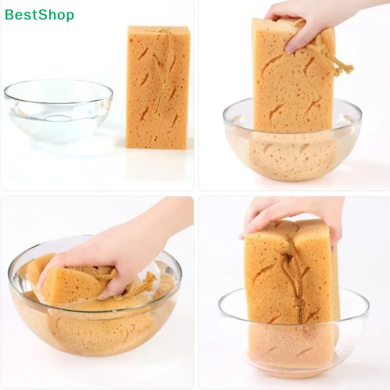〔Q〕Large Coral Car Wash Sponge Honeycomb Design High Water Absorption Scratch Free For Auto Detailing Car Cleaning