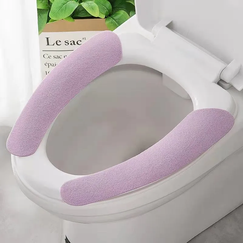 1 paio portatile riutilizzabile caldo peluche sedile wc riempimento lavabile tappetino da bagno coprisedile salute appiccicoso Pad forniture domestiche