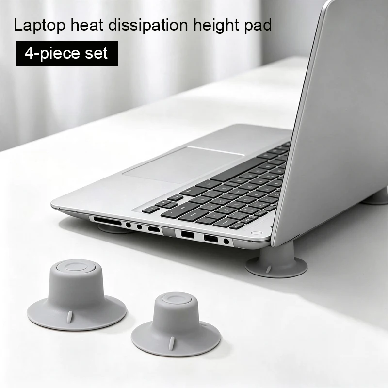 4-Pack Portable Laptop Suction Cup Heat Dissipation Pad Foot Pad Height Removal Computer Stand Base