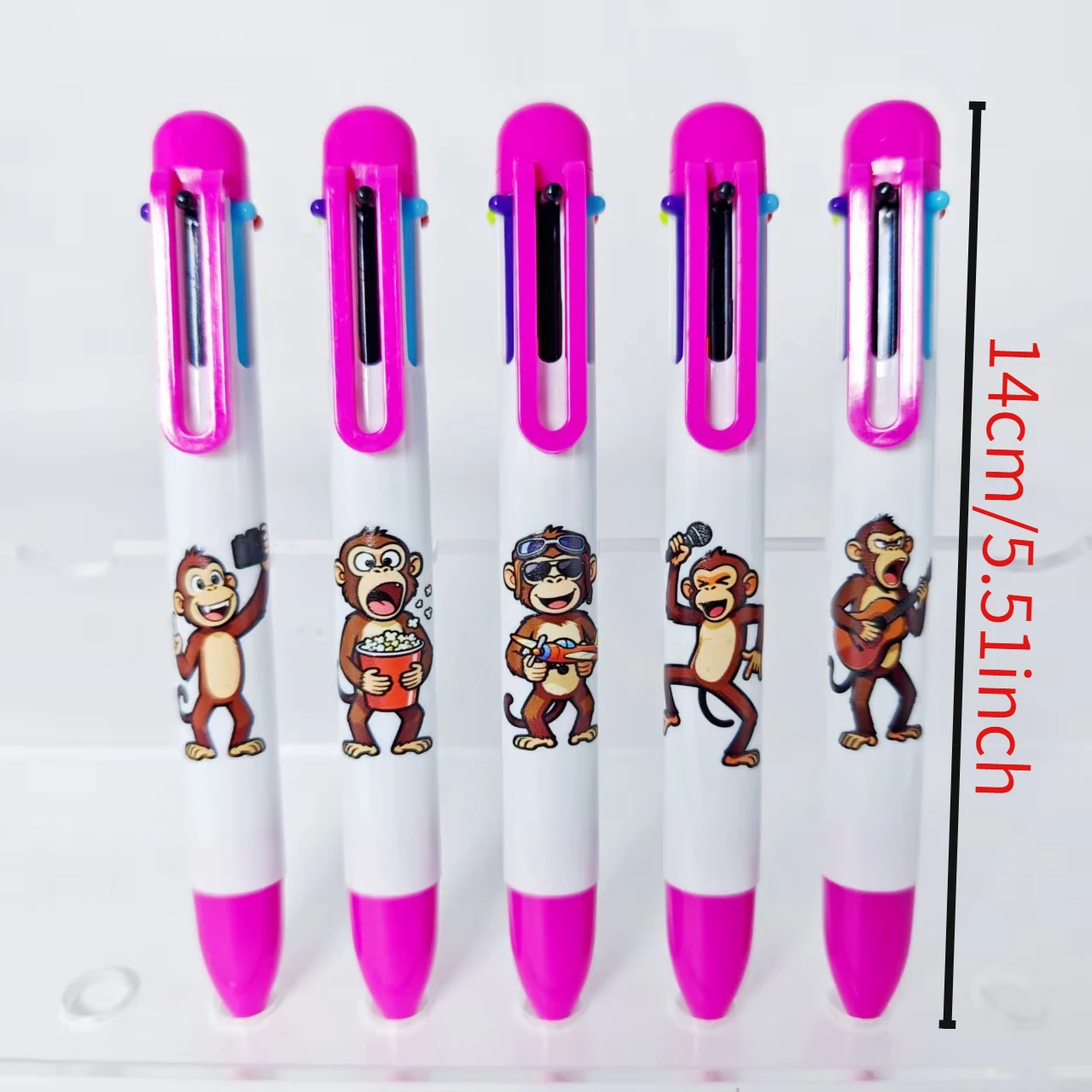 6 قطعة/11 قطعة قرد مضحك متعدد الألوان قلم حبر جاف يومي مكتب طالب تعلم القرطاسية هدية القلم