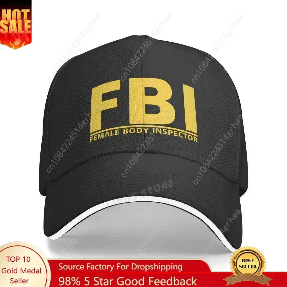 Fbi Funny Female Y Inspector Baseball Cap Hat Mens Women Fish Outdoor Hip Hop Summer Sport Casual Printed Czapka