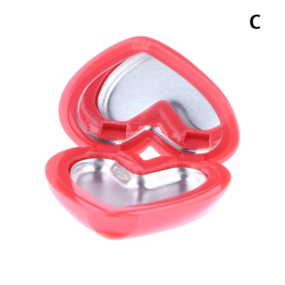 1 pz Custodia per ombretto vuota a forma di cuore d'amore ricaricabile facile da trasportare Scatola per rossetto Rouge con dispenser per trucco ricaricabile a specchio