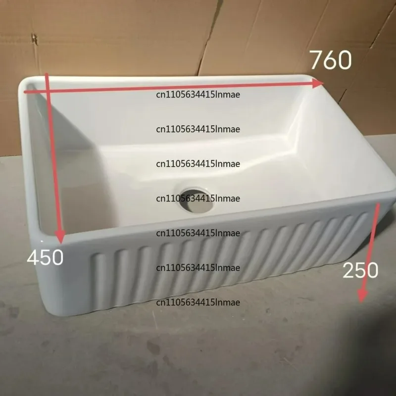 French Sink Retro Single Ba French Vegetable Washing Basin Kitchen Ceramic Integrated Basin American Ceramic Sink