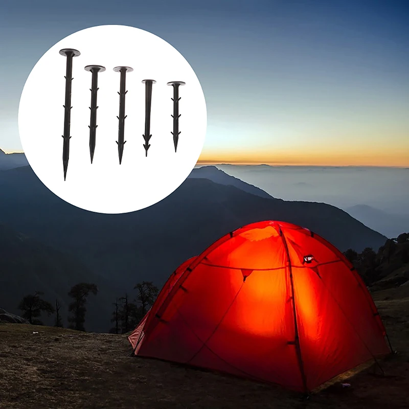 10Pcs Outdoor Camping Tent Pegs Ground Nails Screw Anchor Stakes Pegs Hiking Tent Stakes Garden Ground Nail Pins Accessories