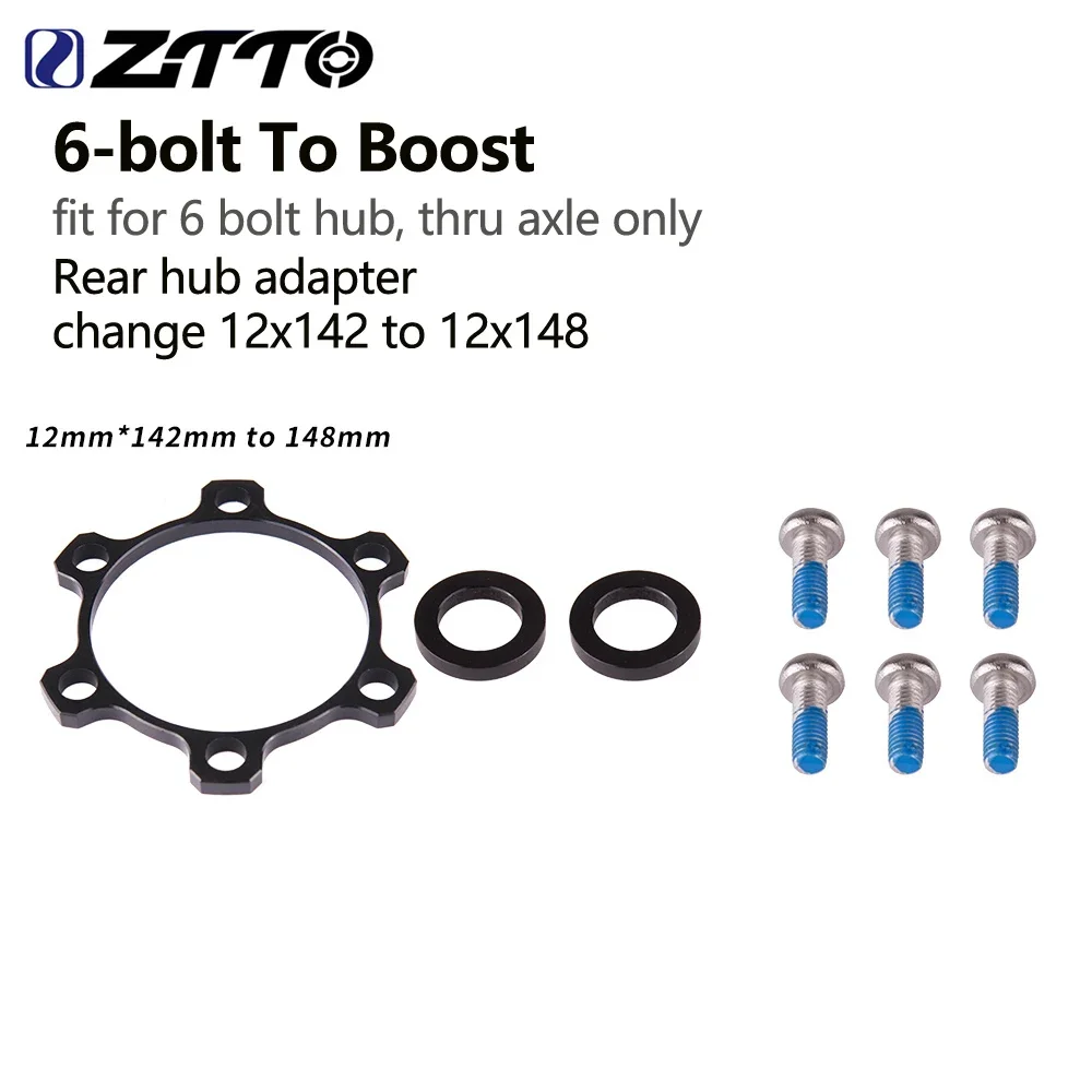 ZTTO Bicycle Hub Spacer 6-bolt to Boost Hub Adapter Change 15x100 to 15x110 12x142 to 12x148 15mm 12mm Thru Axle Washer