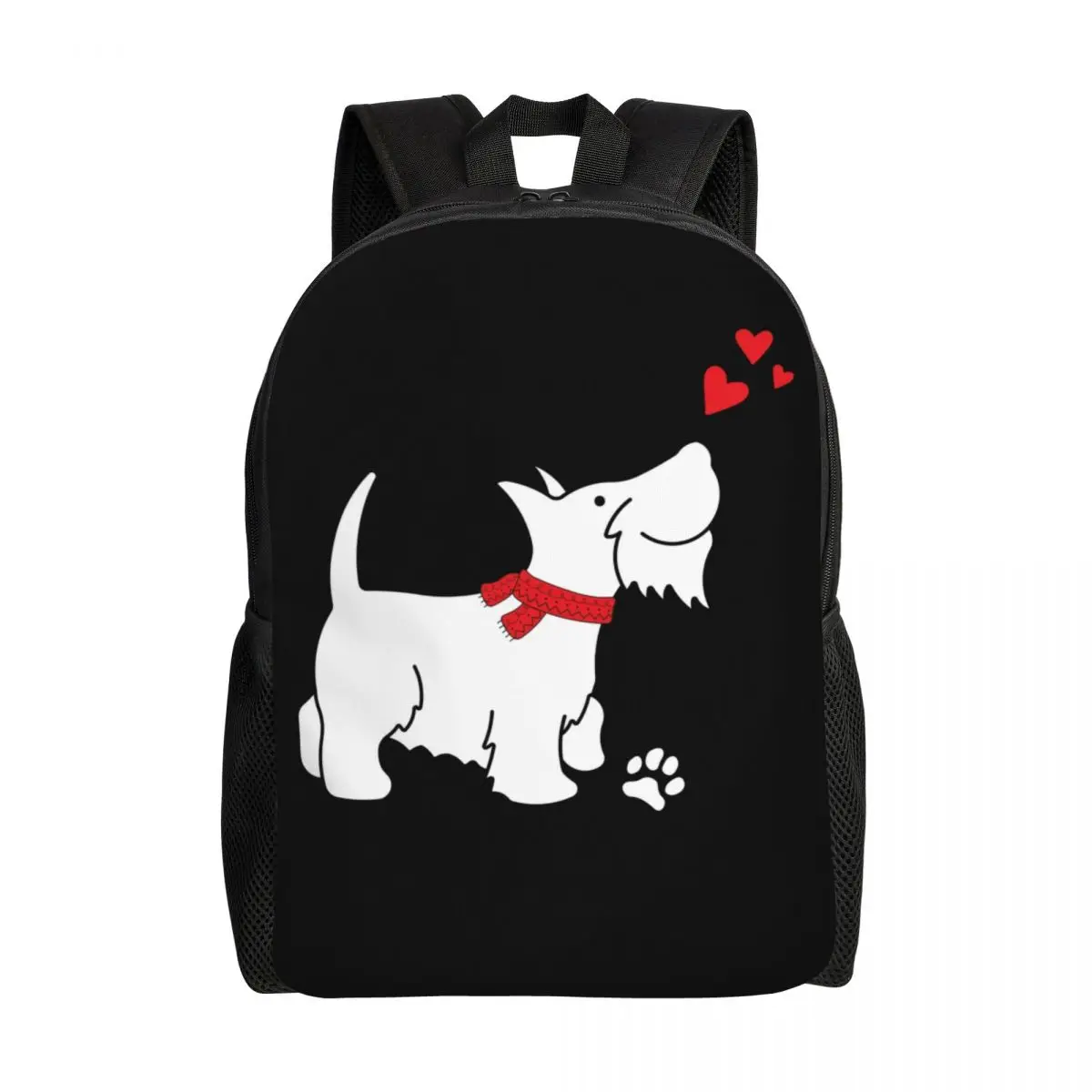 

Scottish Terrier Love Backpacks for Men Women Water Resistant School College Scottie Dog Bag Print Bookbag