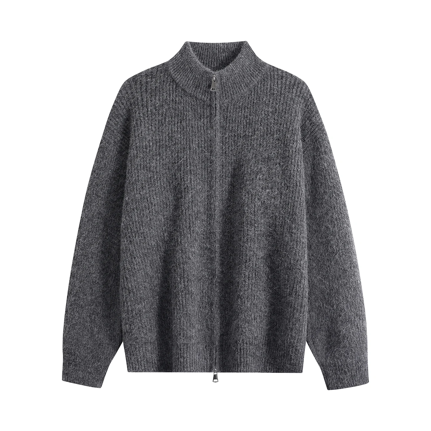2026 Autumn/Winter New Men's Knitted Sweater Shirt for Teenagers with Zipper Closure
