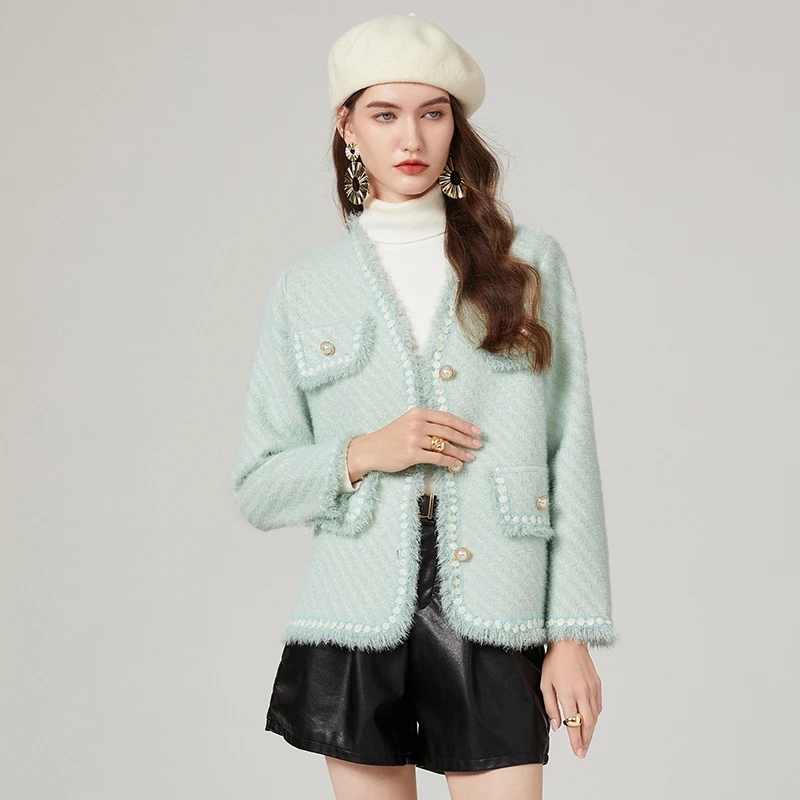 

New Fashion Runway Tweed Coat For Women Causal Chic Tassel Long Sleeve O-Neck Short Jacket Ladies Outwear Tops Autumn