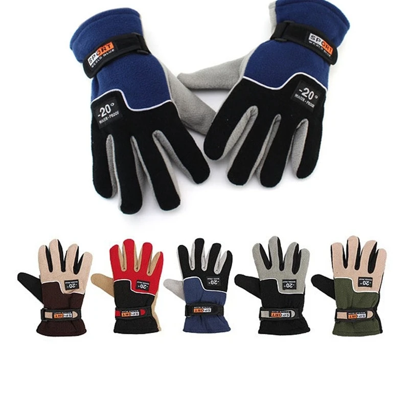 Guantes Térmicos de lana para motocicleta para hombre y mujer, manoplas cálidas a prueba de viento para deportes al aire libre, senderismo y esquí,